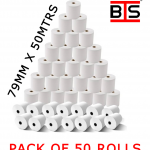 Thermal Paper Roll 79mm x 50mtrs (50 rolls)