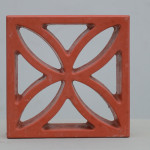 Flower Terracotta Red Elevation Breeze Blocks Jali