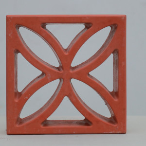 Flower Terracotta Red Elevation Breeze Blocks Jali