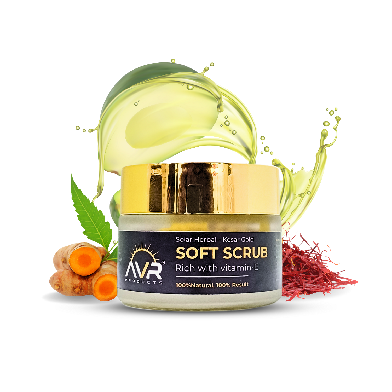 Solar Herbal Soft Scrub Kesar Gold, Rich With Vitamin-E