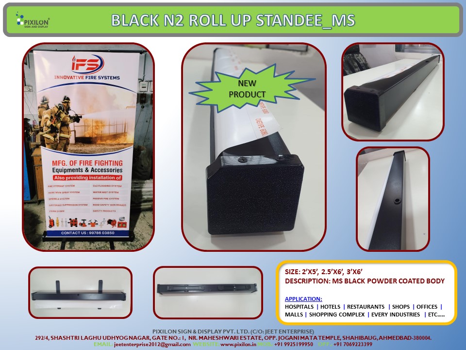 BLACK PREMIUM N2 ROLL UP BANNER STANDEE