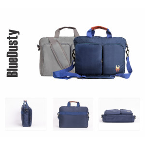 Krishiv BlueDusty Polyester Laptop Bags with Quick Access Pocket