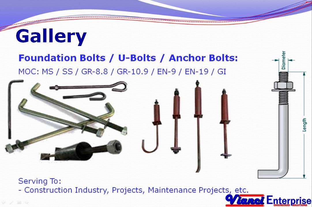 Foundation Bolts / U-Bolts / Anchor Bolts