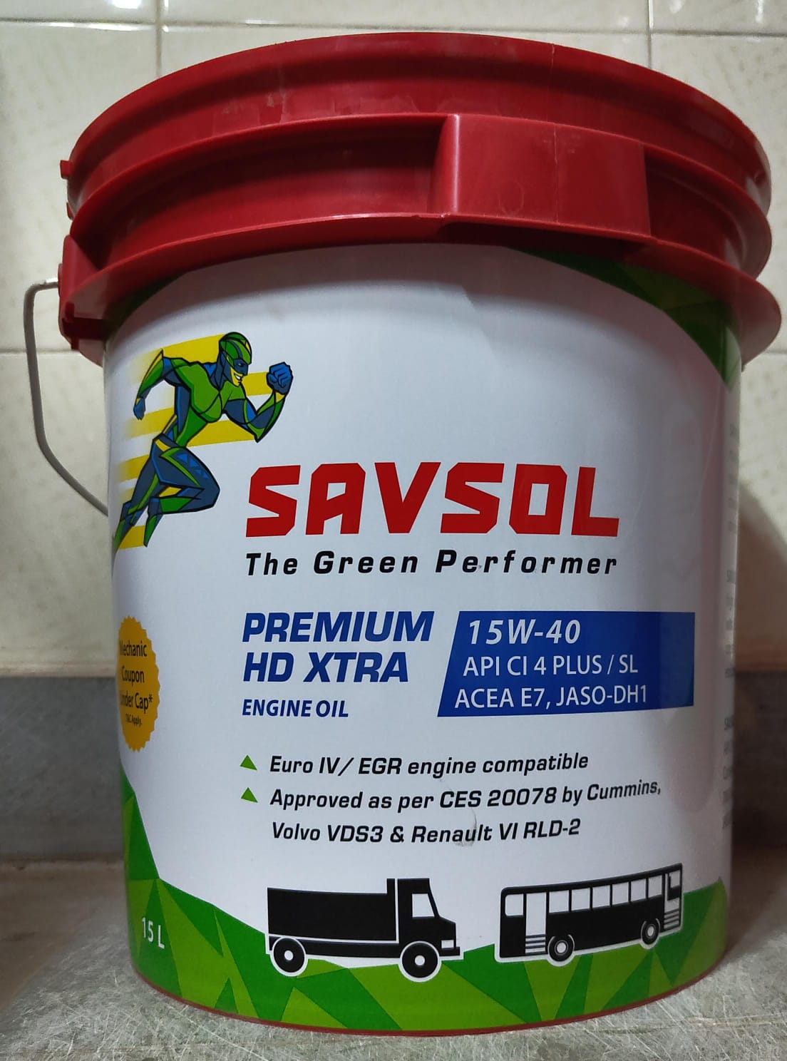 SAVSOL PREMIUM HD XTRA 15W - 40 -API CI4+