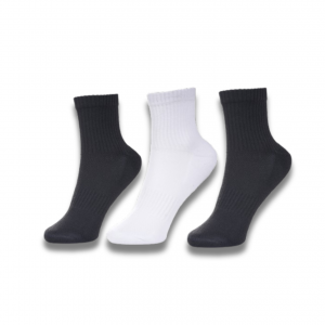 3 pair pack of Bunaayi Double Elastic Sports Socks.