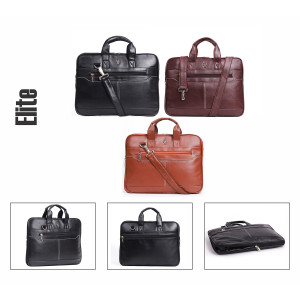 Krishiv Elite Synthetic Leather Expandable Briefcase Satchel for Men and Women