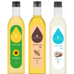 peanut butter and Pure & Natural Oil Trio: Coconut, Sunflower & Groundnut Combo