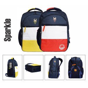 Krishiv Sparkle Yellow Orange Laptop Backpack