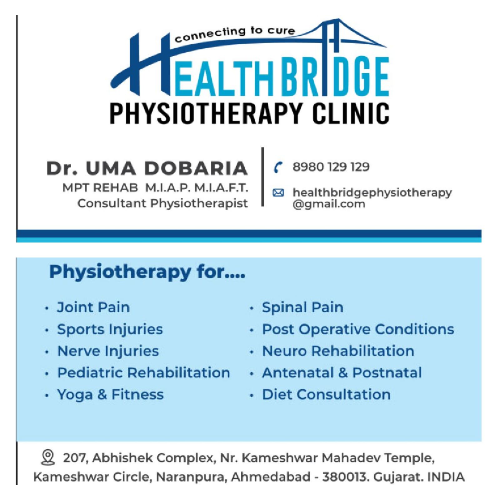 healthbridge physiotherapy clinic