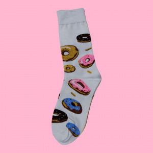 Sweet Donut socks – Donut-Inspired Cotton Crew Socks – Unisex, Knitted, and Sprinkle-Filled Fun for All Ages | Bunaayi