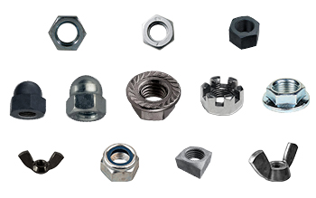 Hex Nut, Cassle Nut, Doom Nut, Nylock Nut, Wing Nut, Lock Nut, Slotted Nut, Heavy Hex Nuts