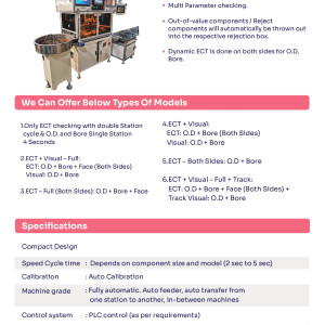 Visual and Eddy Current (ECT) Testing Machine