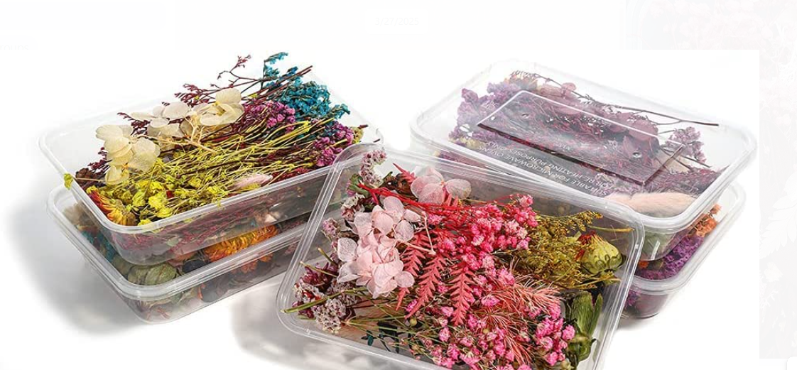 Dry flower resin art