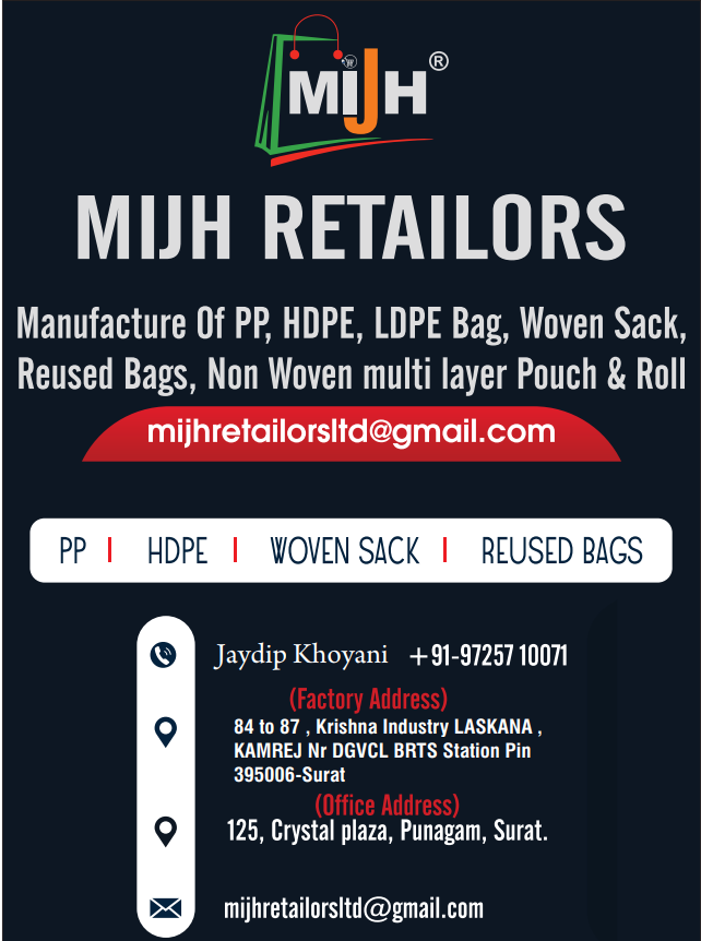 Mfg. of PP, HDPE, LDPE bags, Reused bags, Woven sack etc.