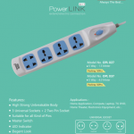 ALARM CLOCK, DIGITAL CLOCK, POWER LINK, SPIKE GUARD, MULTY PLUG and MODULAR USB CHARGER