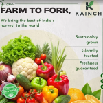 Fresh vegetables, fruits, green chilies, and husked coconuts.