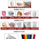 industrial tapes, bubble roll, transparent films, bubble bags etc.