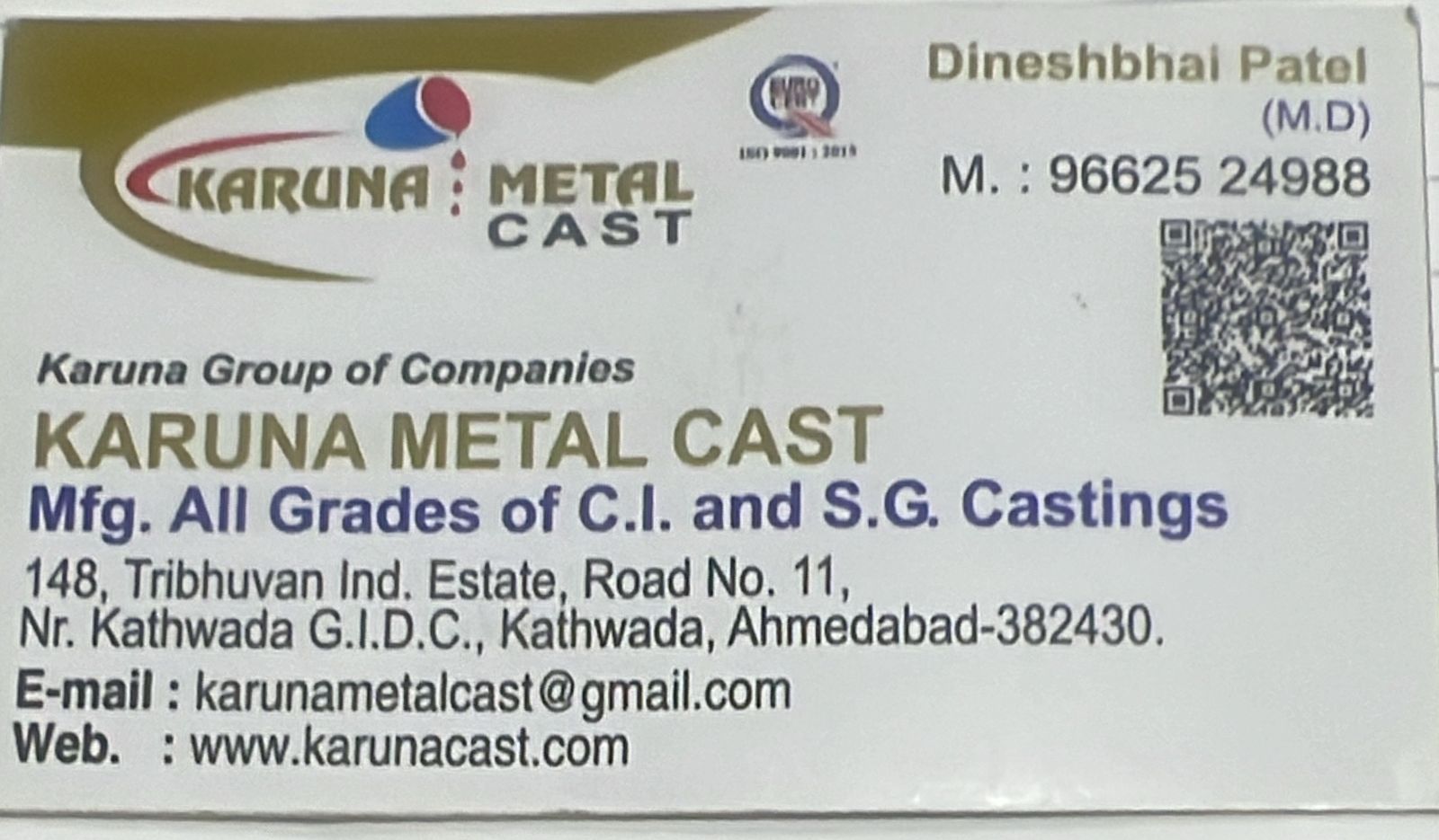 Mfg. of all grades of C.I and S.G Casting