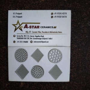 Mfg. of Ceramic Filter, Porcelain & refractories Iteams